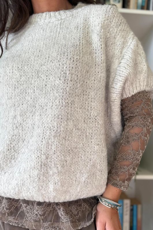 Big Softie Cap Sleeve Knit Top Calico Marl